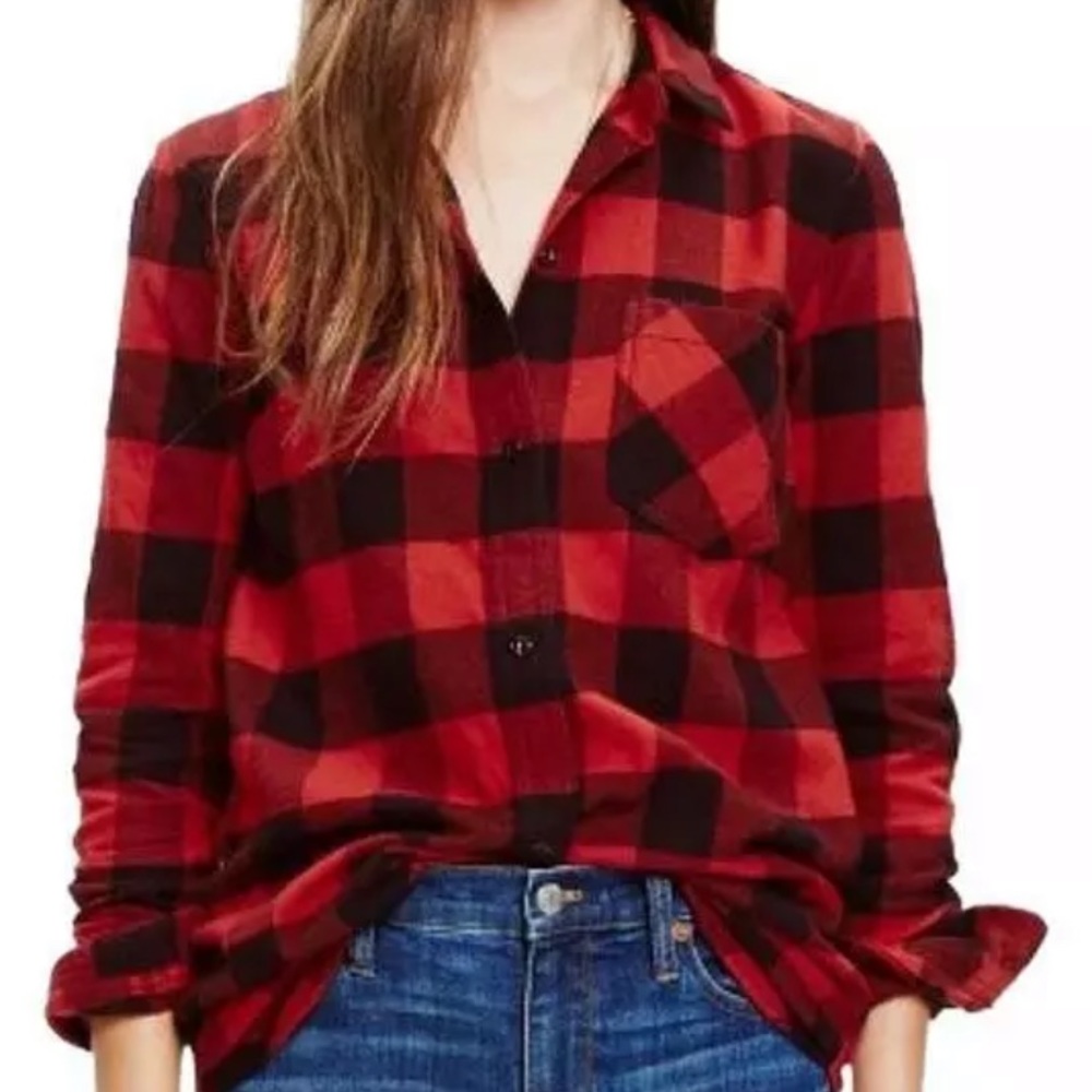 Madewell Red Buffalo check flannel shirt